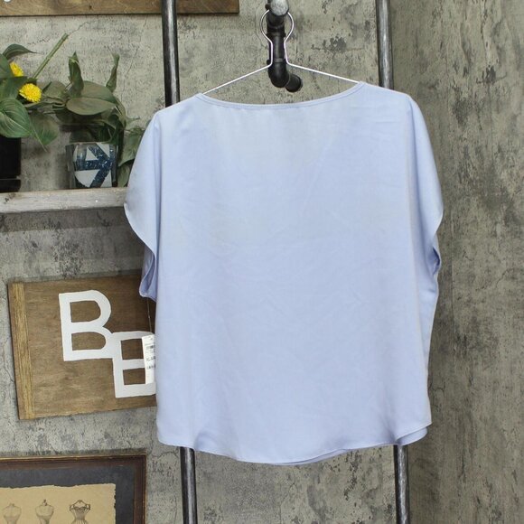 NEW State Of Day Womens Silk Touch Woven Pajama Shirt Top Eventide Blue XL - Picture 2 of 6